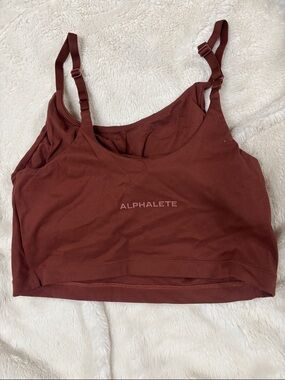Alphalete Deep Rust Adjustable-Strap Sports Bra